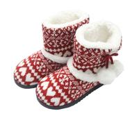 Gatuida Women Thick Warm Winter Cotton Shoes Plush Snow Boots Non Slip Indoor Slippers with Sole Cozy Soft Plush Lining for Christmas Season