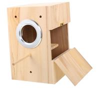 Gatuida Wood Bird Breeding Box Small Square Nesting Box Wooden Bird Nest Breeder for Home Use