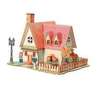 Gatuida Wood Puzzle Educational DIY House Puzzle for Promotes Color Differentiation Hand Eye Coordination Skills Safe Polished Wood Material Creative Fun Learning Activity