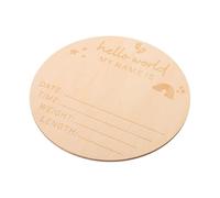 Gatuida Wooden Baby Birth Sign Creative Keepsake for Newborn Home Display Handcrafted Wood Round Commemorative Prop for Nursery Decor