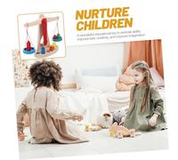 Gatuida Wooden Balance Scale Educational Assemble for Montessori Science Prop Small Classroom Teaching Aid Enhances Learning and Independent Thinking Skills