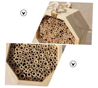 Gatuida Wooden Bee House Pollinator Shelter for Garden Outdoor Use Natural Breeding Hive Box for Solitary Bees Hanging Nest Habitat for Pollinating Insects and Gardening