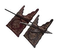 Gatuida Wooden Bible Reading Stand 2pcs Set - Carved Holy Book Holder with Folding Page Support - Black and Red Spiritual Book Easel for Desk, Study, and Kitchen Cookbook Display