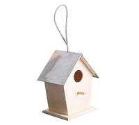 Gatuida Wooden Bird House Garden Diy Kit Hummingbirds Nesting Box Decorative Feeder for Birds