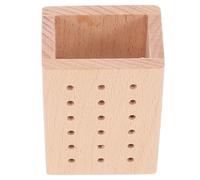 Gatuida Wooden Bur Bit Organizer Nail Drill Bit Holder Stand 18-hole Tool Block Storage for Nail Techs Professional Manicure Desk Use