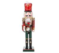 Gatuida Wooden Christmas Nutcracker Soldiers: 38cm Christmas Traditional Nutcracker Figures Decorations for Home Fireplace Red & Green Coloured Decoration