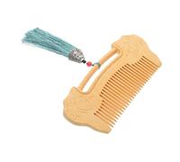 Gatuida Wooden Comb Fine Teeth for Hair and Beard Grooming Handmade Ruyi Lock Carving in Select Sandalwood Pocket Comb for Women Hair Care