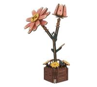 Gatuida Wooden Daisy Flower Jigsaw Puzzle Kits 3D Wooden Flower Puzzle Model with Vase for Plant Bouquet Building DIY Craft Project Accessories