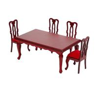 Gatuida Wooden Dollhouse Miniature Dining Chair Table Kitchen Furniture Accessories for Creative Play and Hand-eye Coordination Development
