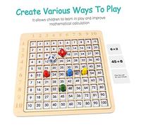 Gatuida Wooden Early Learning Set for Educational Math Game with Multiplication and Addition Functions Smooth Polished Edges Cognitive Counting for Preschool Development