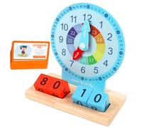 Gatuida Wooden Educational Clock Model for Learning for Safe High-grade Material Cognitive and Math Skills Training Gift for Preschool and Elementary Students