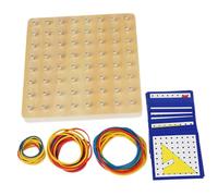 Gatuida Wooden Geoboard Educational with Pattern Cards and Rubber Bands Creative Geometry Nail Board for Develops Fine Motor Skills Imagination and Cognitive Thinking Preschool Learning
