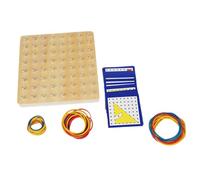 Gatuida Wooden Geoboard Mathematical Education for Creative Nail Plate Learning Tool for Geometry Shapes Early Educational Montessori to Develop Fine Motor Skills and Imagination