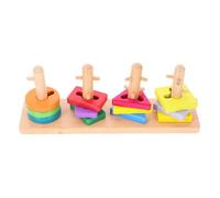 Gatuida Wooden Geometrical Shape Matching Blocks Set Educational Cognitive Safe Construction Smooth for Early Learning and Interaction Puzzle