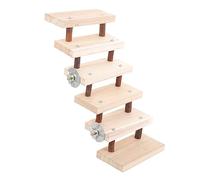 Gatuida Wooden Hamster Ladder Climbing for Small Pets Durable Natural Wood Multi Purpose Bite Resistant Ladder Guinea Pig Bridge Accessories for Cage Playground