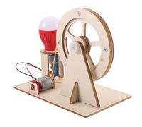 Gatuida Wooden Hand Cranking Generator Kit DIY Electric Generator Model for Educational Science Experiment for Project for Young Random Color
