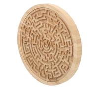 Gatuida Wooden Maze Chess Board Training Balancing for Balance Maze Plaything Mobile Beads Activity Khaki Metal