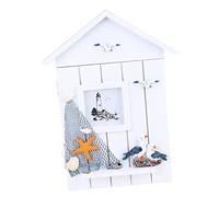 Gatuida Wooden Mediterranean Style Keys Box Wall Mount, Double Birds House Shape Key Holder Organizer for Home Entryway Storage
