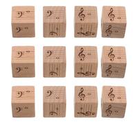 Gatuida Wooden Music Note Dice for Music Literacy and Theory Practice 12pcs for Beginners 8-sided Staff Notation Dice during Educational Activities