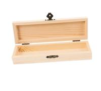 Gatuida Wooden Pencil Box DIY Unfinished Stationery Box Hard Pencil Case Slim for Paintbrushes and School Supplies