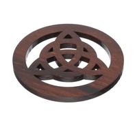 Gatuida Wooden Pentacle Altar Tile with Knot Carving, Spiritual Home Décor Ornament for Witchcraft Rituals, Practical Wooden Altar Adornment Coaster for Household Decoration