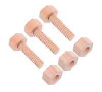 Gatuida Wooden Screw and Nut Sturdy Building Blocks for Developing Fine Motor Skills Spatial Awareness and Logical Thinking Safe Educational Play