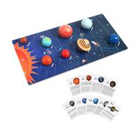 Gatuida Wooden Solar System Puzzle for Educational Planet with Smooth Planets Interactive Space Learning Game Safe and Easy to Assemble Boys and Interested in Astronomy