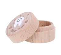 Gatuida Wooden Tooth Keepsake Box, Sturdy Beige Tooth Fairy Box with Scandinavian Style, Childhood Memory Preservation and Growth Ritual Storage for Boys