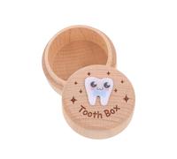 Gatuida Wooden Tooth Keepsake Box Teeth Storage Holder Newborn Curl Container Personalised Boys