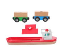 Gatuida Wooden Train Track Boat Accessory Set Easy Assembly Nautical Ship Model for Sturdy Expandable Wooden Track Addition Enhancing Creativity and Role Playing Fun
