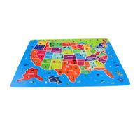 Gatuida Wooden Usa Map Jigsaw Puzzle for Age Educational Geography with English Labels Dual Map Design Featuring United States and World Atlas Enhances Vocabulary and Spatial Skills