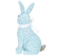 Gatuida Woven Easter Bunny Figurine Blue Sitting Rabbit Decor Resin Ornament for Garden Home Spring and Easter Festival Decoration Gift