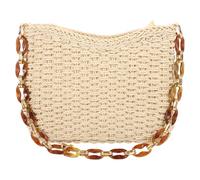 Gatuida Woven Tote Bag for Women Lightweight Casual Shoulder Purse Versatile Beach Handbag with Chain for Travel Daily Life and Vacations Stylish and Durable Design Beige