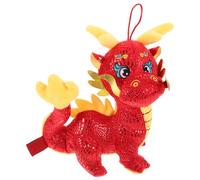 Gatuida Year Dragon Plush Soft Stuffed Animal Mascot Doll Traditional Chinese Zodiac Red Gold Design Cozy PP Cotton Material Collectors