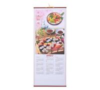 Gatuida Year the Goat Chinese Wall Scroll Calendar with Vibrant Paper Design, Lunar Phases and 24 Solar Terms, for Living Rooms or Office Decoration, Resist Fade and Preserve Special