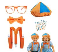 Gatwrmth 6-Piece Kids Roleplay Costume Set with Beret, Bow Tie, Suspenders, Glasses & Stickers - Perfect for Halloween, World Book Day, Parties, Dress-Up & Creative Play