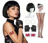 Gatwrmth 7-Piece Welsh TV Character Costume Accessory Set for Women