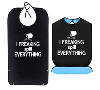 Gatwrmth Funny Adult Bibs for Eating - Reusable, Waterproof Bibs for Adults & Elderly with Fun Message, Adjustable Clothing Protector for Men and Women