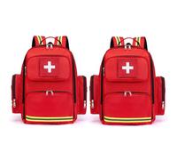 Gatycallaty First Aid Backpack Medical Emt First Responder Bag Empty Ems Emergency Home Health Hiking Trauma Travel Camping, Red, Large - pack of 2, Modern