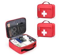 Gatycallaty First Aid Bag Empty Emergency Treatment Medical Bags Multi-Pocket for Home Office Car Traveling Hiking Trip (Medium, Pack of 2)