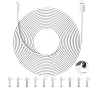 Gaubss 10m USB C Cable for Xiaomi Mi Security Camera - 66W Fast Charging With Clip for Easy Installation, Durable PVC, Power Supply Dedicated