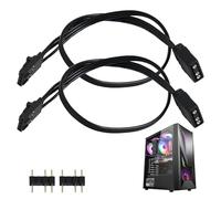 gaubss 2 Pieces HD Ml Argb Pirate Ship 4pin Adapter Cable, 25cm to Standard 5v3 Pin for Pirate Ship Controller Adapter Cable QL LL120 ICUE Shenguang Sync