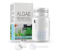 gaubss Algae Remover Fish Tank, 50g Fish Tank Cleaner Aquatic Algaecide with Spoon, Quick Clear Moss Green Water and Algae, Healthy Environment for Fish Plant