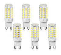 gaubss G9 LED Bulbs 6 Packs, 5W 6000K White, 560LM Non Dimmable G9 Energy Saving Light Capsule Bulbs for Home Lighting, Ceiling Fan Light, Wall Light, Chandelier, Crystal Lamp Decoration