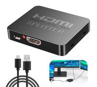 gaubss HDMI Splitter 1 in 2 Out 4K Ultra HD, HDMI Switcher for Dual Monitors, Mirror Display, Supports Laptop, MacBook, Xbox, PS4, Camera