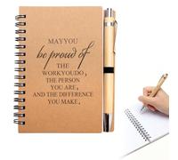 gaubss Notepad and Pen Set, Proud of You Positive Gifts, Spiral Notepad for Teachers Friends Colleagues Employees, Staff Leaving Gift, Writing Journals for Women and Men, Notebook and Pen Set (Ⅱ)