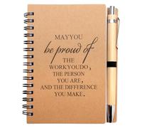 gaubss Notepad and Pen Set, Proud of You Positive Gifts, Spiral Notepad for Teachers Friends Colleagues Employees, Staff Leaving Gift, Writing Journals for Women and Men, Notebook and Pen Set