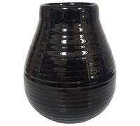 Gaucho Bruno Large Ceramic Yerba Mate Cup - Reusable, Slip-Proof Gripping and Easy Cleaning - Retains Heat, Ideal for Teabags - for Home and Travel Use - Black