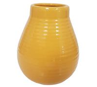 Gaucho Bruno Large Ceramic Yerba Mate Cup - Reusable, Slip-Proof Gripping and Easy Cleaning - Retains Heat, Ideal for Teabags - for Home and Travel Use - Yellow