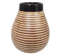 Gaucho Bruno Large Ceramic Yerba Mate Cup - Reusable, Slip-Proof Gripping and Easy Cleaning - Retains Heat, Ideal for Teabags - for Home and Travel Use - Brown